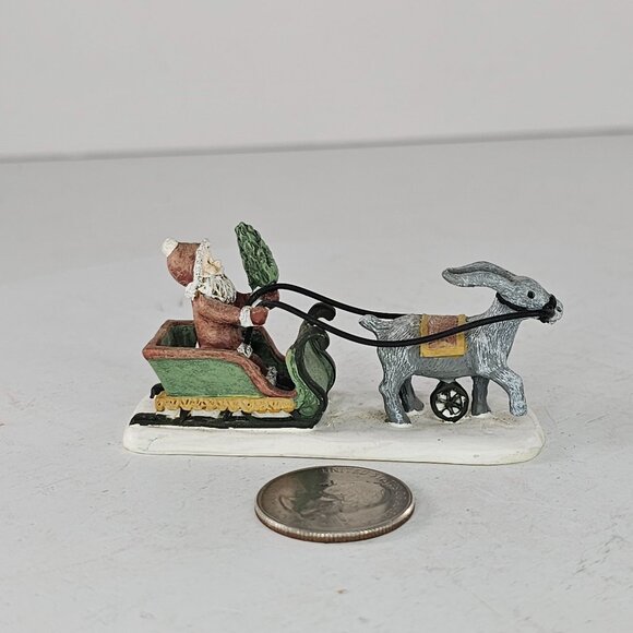 Vintage Teddys & Toys Santa In Sleigh With Goat 1996 First Edition Figurine - Picture 8 of 10